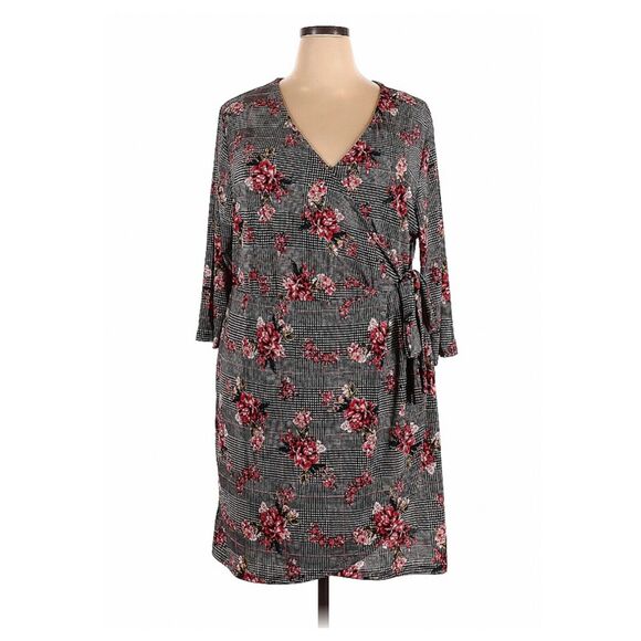 Massini Dress Womens 2x Midi Floral Plaid Cottage Gingham Earthy Academia Ivy - Picture 1 of 9